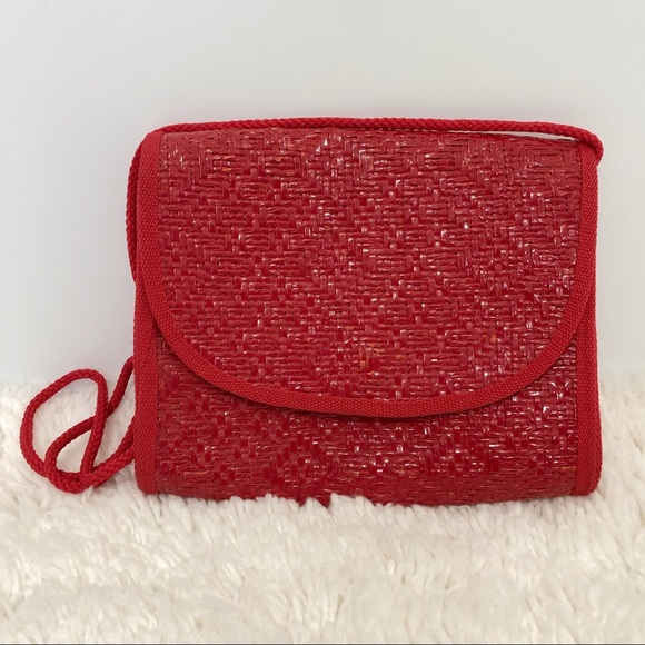 Nordstrom Handbags - Nordstrom Vintage Red Wicker Crossbody Purse